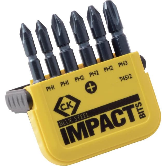 C.K. T4512 Bitsæt 6 dele Krydskærv Phillips Torsion Control Teknologi