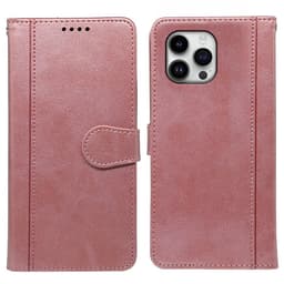 SKALO iPhone 16 Pro Flip Cover m. pung i PU-læder - Rosa guld