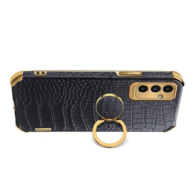 SKALO Samsung A13 5G Crocodile Guldkant Cover - Hvid