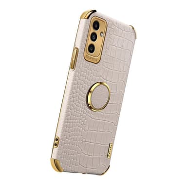 SKALO Samsung A13 5G Crocodile Guldkant Cover - Hvid