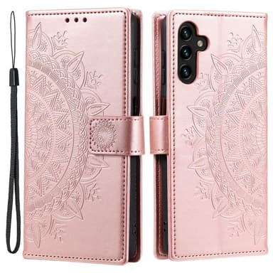 SKALO Samsung A13 5G Mandala Flip Cover - Rosa guld