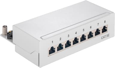 Goobay CAT 5e mini/desktop-patch-panel, 8 porte (1 HE)
