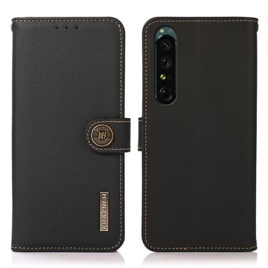 Wallet 3-kort læder RFID Sony Xperia 1 IV - Sort