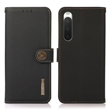 Wallet 3-kort læder RFID Sony Xperia 10 IV - Sort