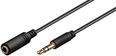 Forlængerkabel til hovedtelefoner og lyd AUX, 3,5 mm 3-pin, slank