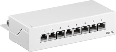 Goobay CAT 6a mini/desktop-patch-panel, 8 porte (1 HE)