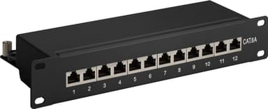 Goobay CAT 6a 10 tommer (25,4 cm) patch-panel, 12 porte