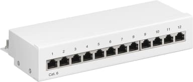 Goobay CAT 6 mini/desktop-patch-panel, 12 porte (1 HE)