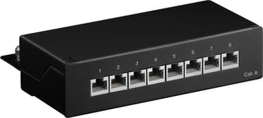 Goobay CAT 6 mini/desktop-patch-panel, 8 porte (1 HE)