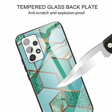 SKALO Samsung A13 4G Marmor hærdet glas TPU Cover - #7