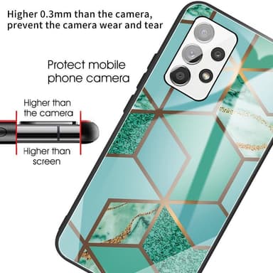 SKALO Samsung A13 4G Marmor hærdet glas TPU Cover - #7