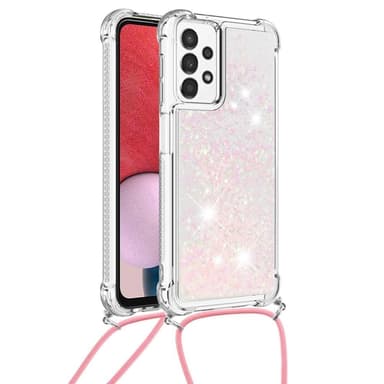 SKALO Samsung A13 4G Kvicksand Glitter Mobile Collar - Pink