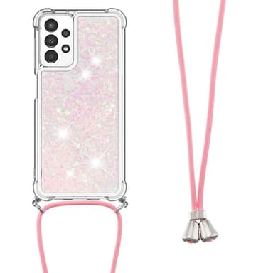 SKALO Samsung A13 4G Kvicksand Glitter Mobile Collar - Pink