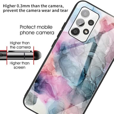 SKALO Samsung A13 4G Marmor hærdet glas TPU Cover - #6