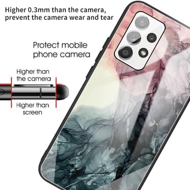 SKALO Samsung A13 4G Marmor hærdet glas TPU Cover - #3