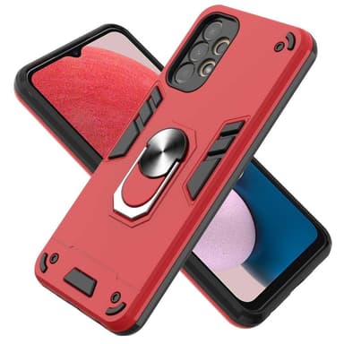 SKALO Samsung A13 4G Armor Hybrid metal ring cover - Rød