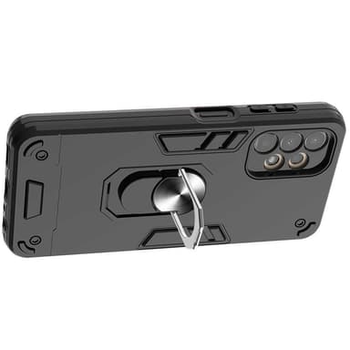 SKALO Samsung A13 4G Armor Hybrid metal ring cover - Sort