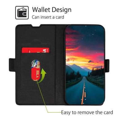 SKALO Samsung A13 4G Ultratynd Premium Wallet Case - Sort