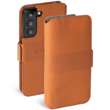 Krusell Læder telefonpung Galaxy S22+ Cognac