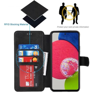 SKALO Samsung A53 5G Premium Cut Flip Cover - Sort