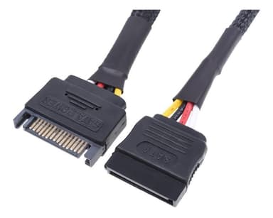 Akasa SATA Power Cable Extension - 30cm, Cable sleeved
