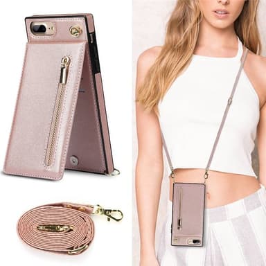 Zipper halskæde etui Apple iPhone 7 Plus - Rose