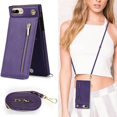 Zipper halskæde etui Apple iPhone 7 Plus - Lilla
