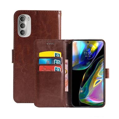 Wallet cover 3-kort Motorola Moto G82 5G - Brun