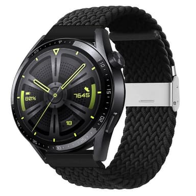 Flettet Elastik Armbånd Huawei Watch GT3 (46mm) - Sort