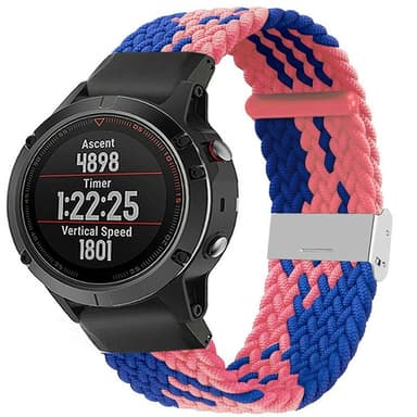 Flettet Elastik Armbånd Garmin Fenix 5 - bluepowder