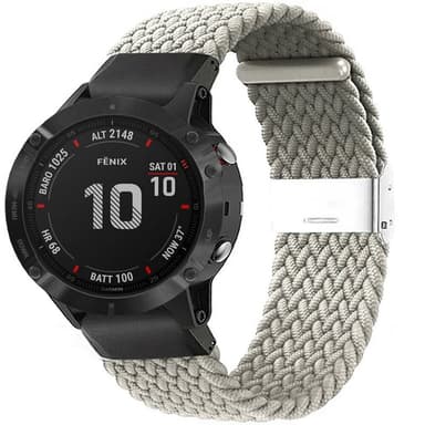 Flettet Elastik Armbånd Garmin Fenix 6 - Stone