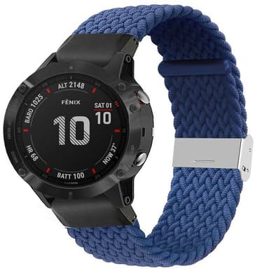 Flettet Elastik Armbånd Garmin Fenix 6 - Blå