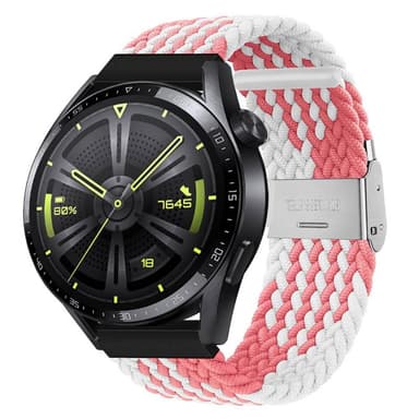 Flettet Elastik Armbånd Huawei Watch GT3 (46mm) - pinkwhite