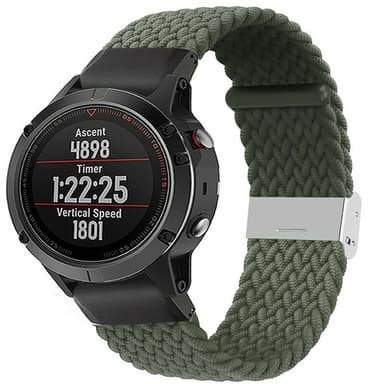 Flettet Elastik Armbånd Garmin Fenix 5X - Army