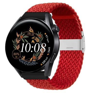 Flettet Elastik Armbånd Huawei Watch GT3 (42mm) - Mørkerød