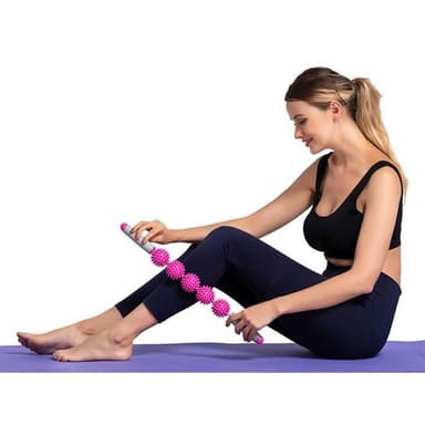 Massagerulle med 5 Bolde - Rosa