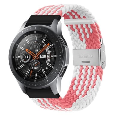 Flettet Elastik Armbånd Samsung Galaxy Watch 46mm - pinkwhite