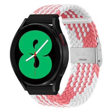 Flettet Elastik Armbånd Samsung Galaxy Watch 4 (44mm) - pinkwhite
