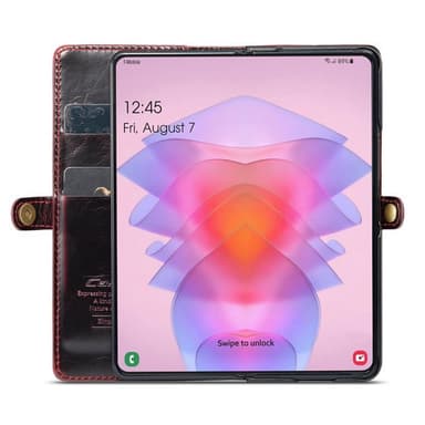 Wallet 3-kort ægte læder Samsung Galaxy Z Fold 4 - Oxeblod