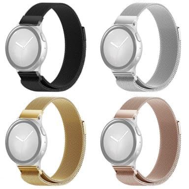 SKALO Milanese Loop til Samsung Watch Active2 44mm - Sort