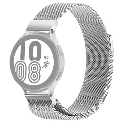 SKALO Milanese Loop til Samsung Watch 4 44mm - Sølv