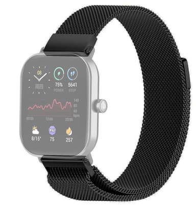 SKALO Milanese Loop til Amazfit Bip/Bip U/Bip U Pro/Bip S - Sort