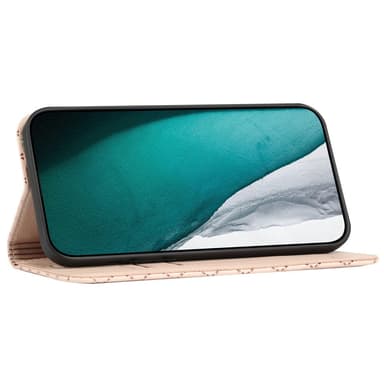SKALO Xiaomi Redmi 10C Rhombus Litchi Flip Cover - Rosa guld
