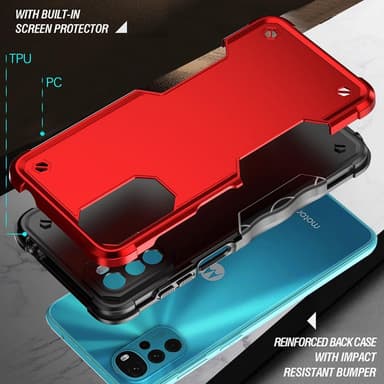 SKALO Motorola Moto G22 Shockproof Armor Hybrid Cover - Rosa guld
