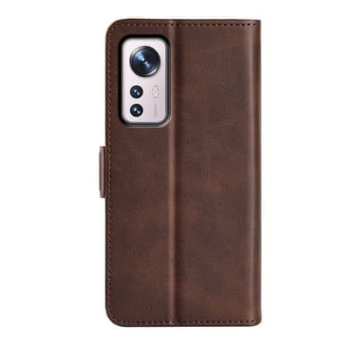 SKALO Xiaomi 12 Pro Premium Wallet Flip Cover - Brun
