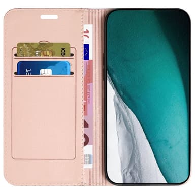 SKALO Xiaomi Redmi 10C Rhombus Litchi Flip Cover - Rosa guld