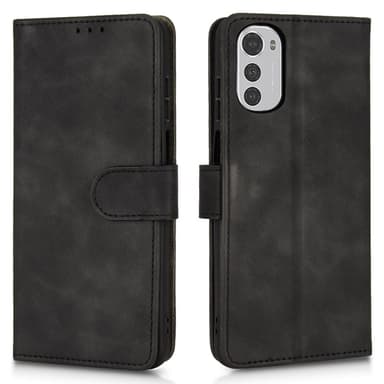 SKALO Motorola Moto E32/E32s Matt PU-læderpungetui - Sort