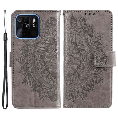 SKALO Xiaomi Redmi 10C Mandala Flip Cover - Grå