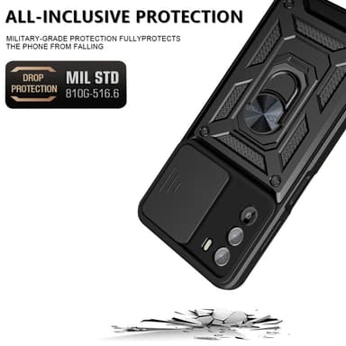 SKALO Motorola Moto G52 Armor Hybrid Metal Ring Camera Slider - Rød