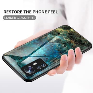 SKALO Xiaomi 12 Marmor hærdet glas TPU Cover - #2